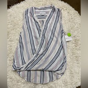 Liz Claiborne Women’s Sleeveless White w/Stripes Top. (NWT)
